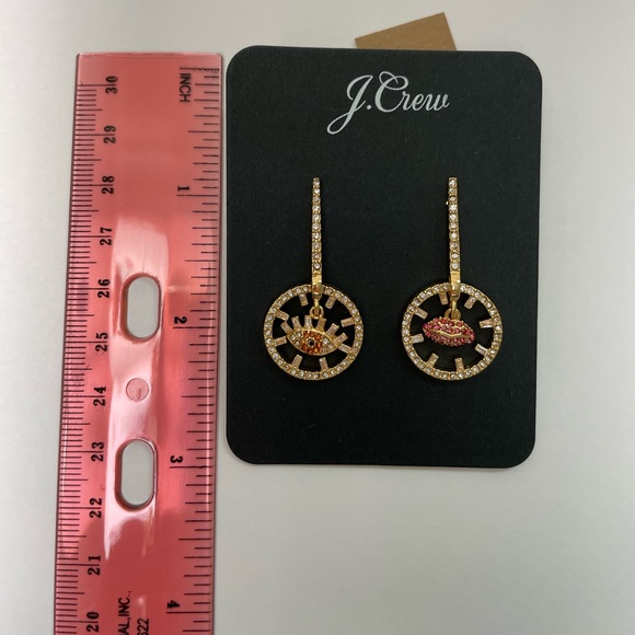 J.Crew Pavé eye and lip sparkle drop earrings - Picture 6 of 6